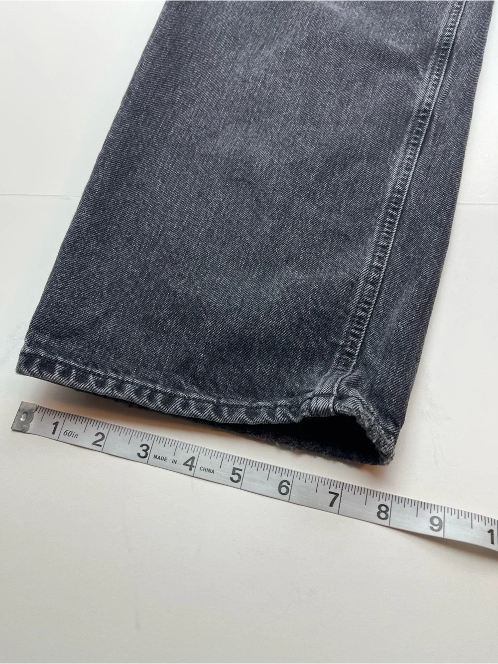 Agolde Criss Cross Denim Jean Asymmetrical Faded Black Pockets‎ Womens Size 27